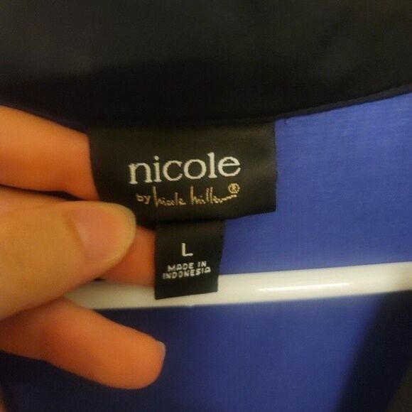 ~ Womens blue and black see through shirt - Picture 3 of 3